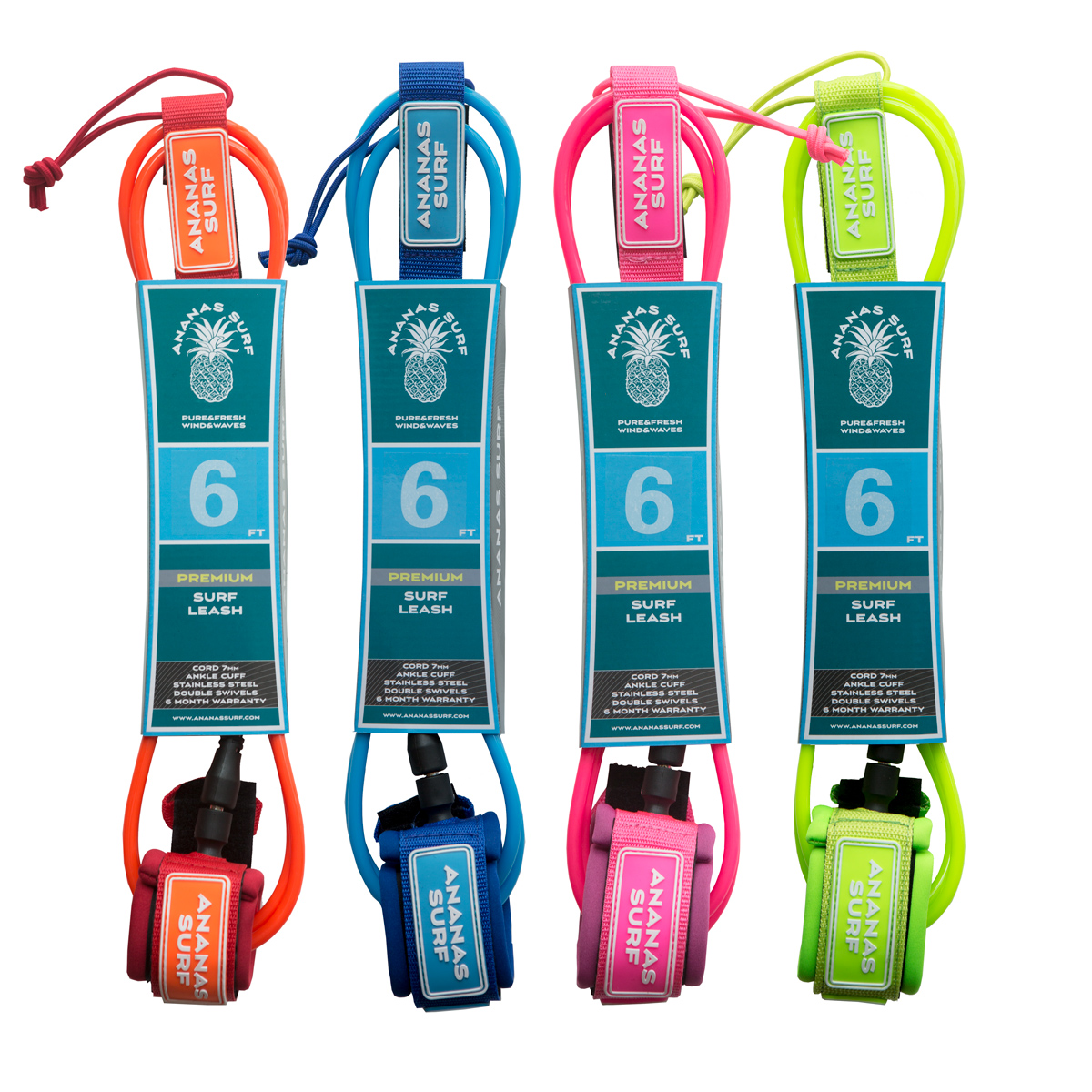 ananas surf safety leash 6 ft. 2018