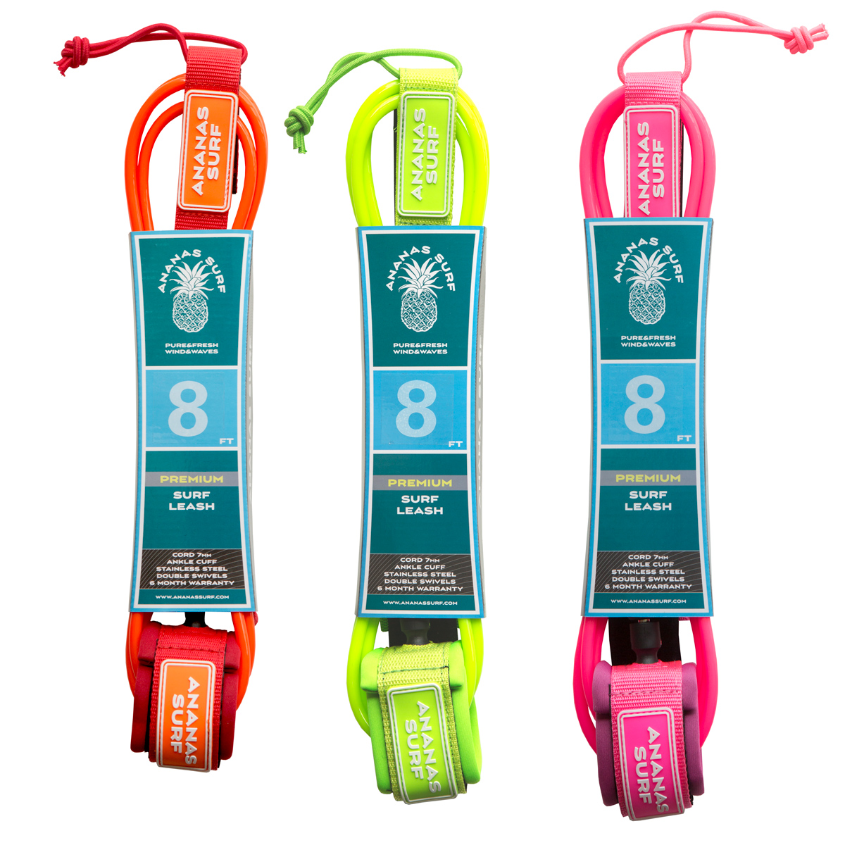 ananas surf safety leash 8 ft. 2018