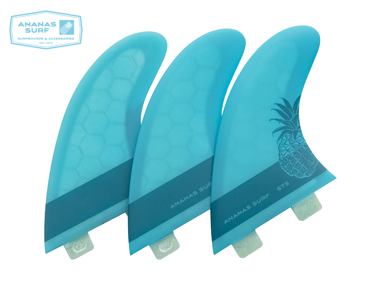 ananas surf fins 2018 half honeycomb thraster blue ST5+RT5 FCS standard