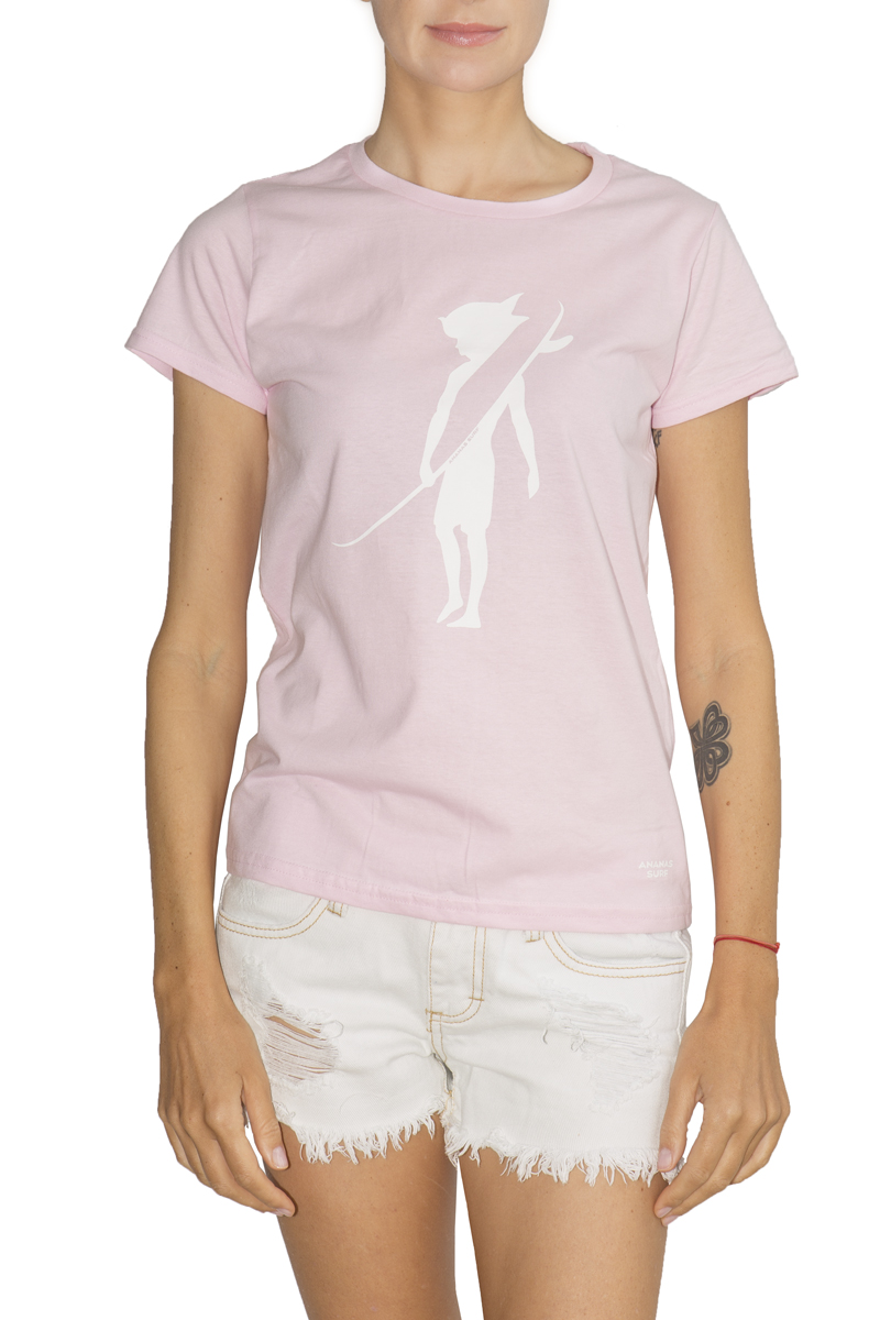 Ananas Surf women cotton t-shirt rose