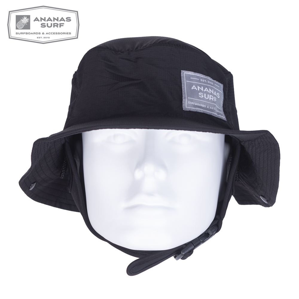 Ananas Surf Indo Hat Black with strap front view 2020 edition