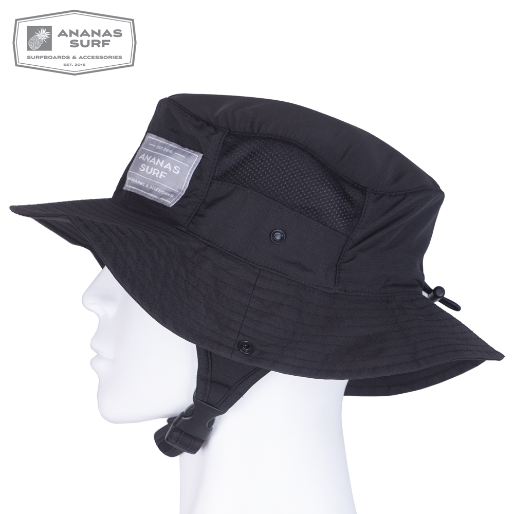 Ananas Surf Indo Hat Black 2020 edition with strap side view