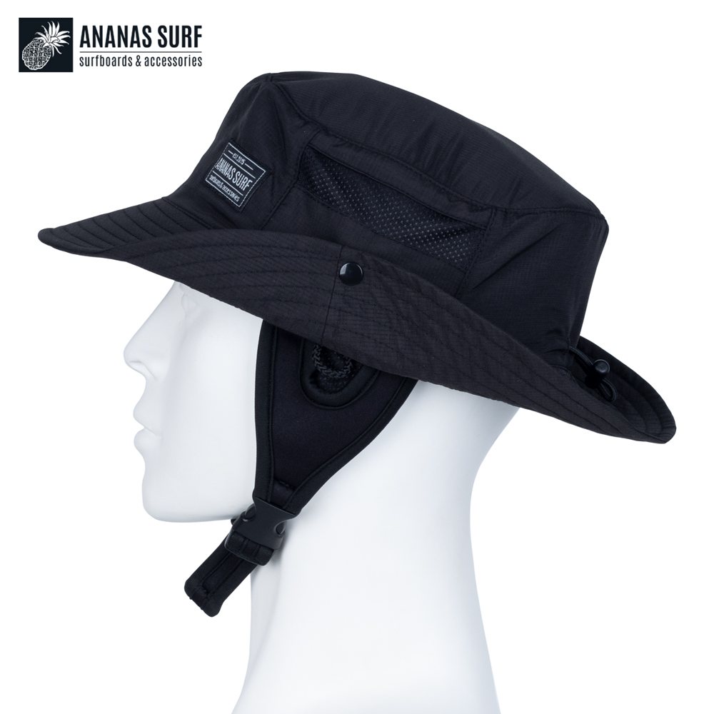 Ananas Surf Indo Hat Black 2020 edition with strap side view